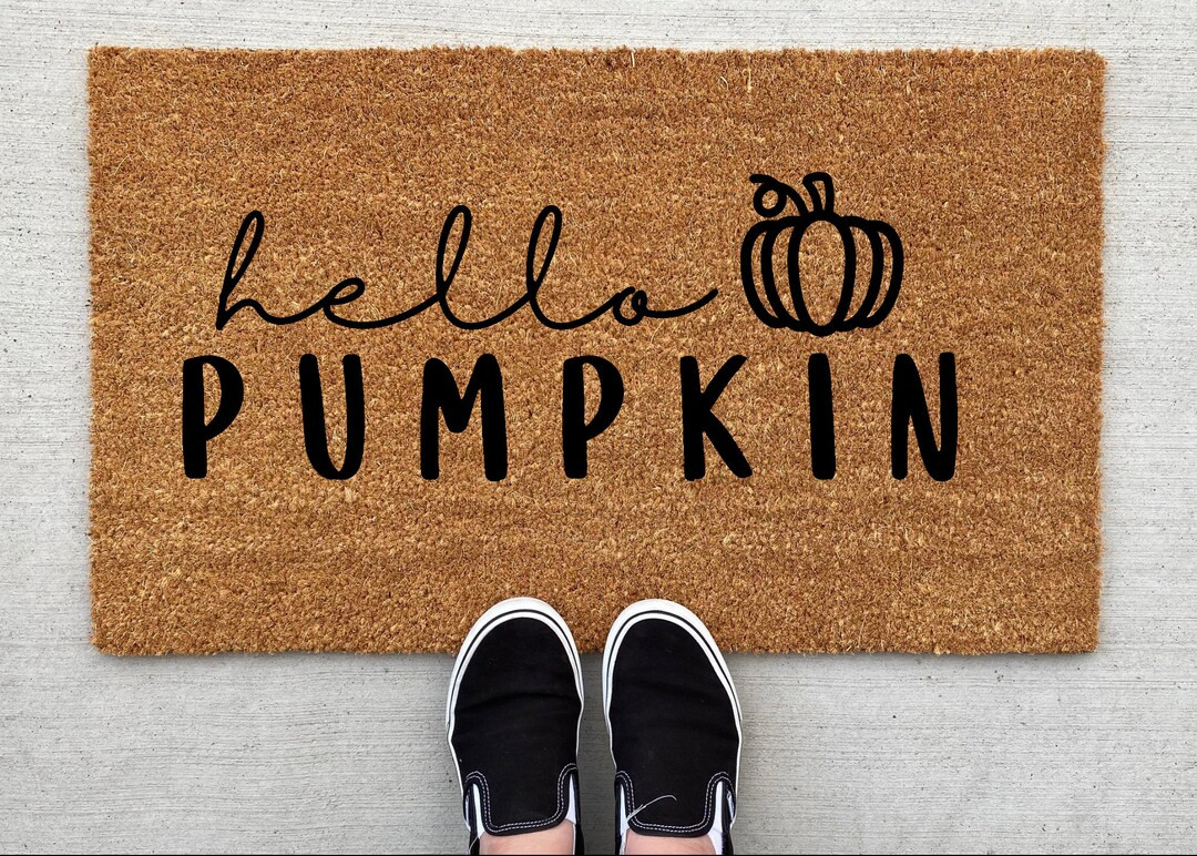 Hello Pumpkin doormat, pumpkin, fall decor, personalized doormat, pumpkin doormat, welcome mat, f... | Etsy (CAD)