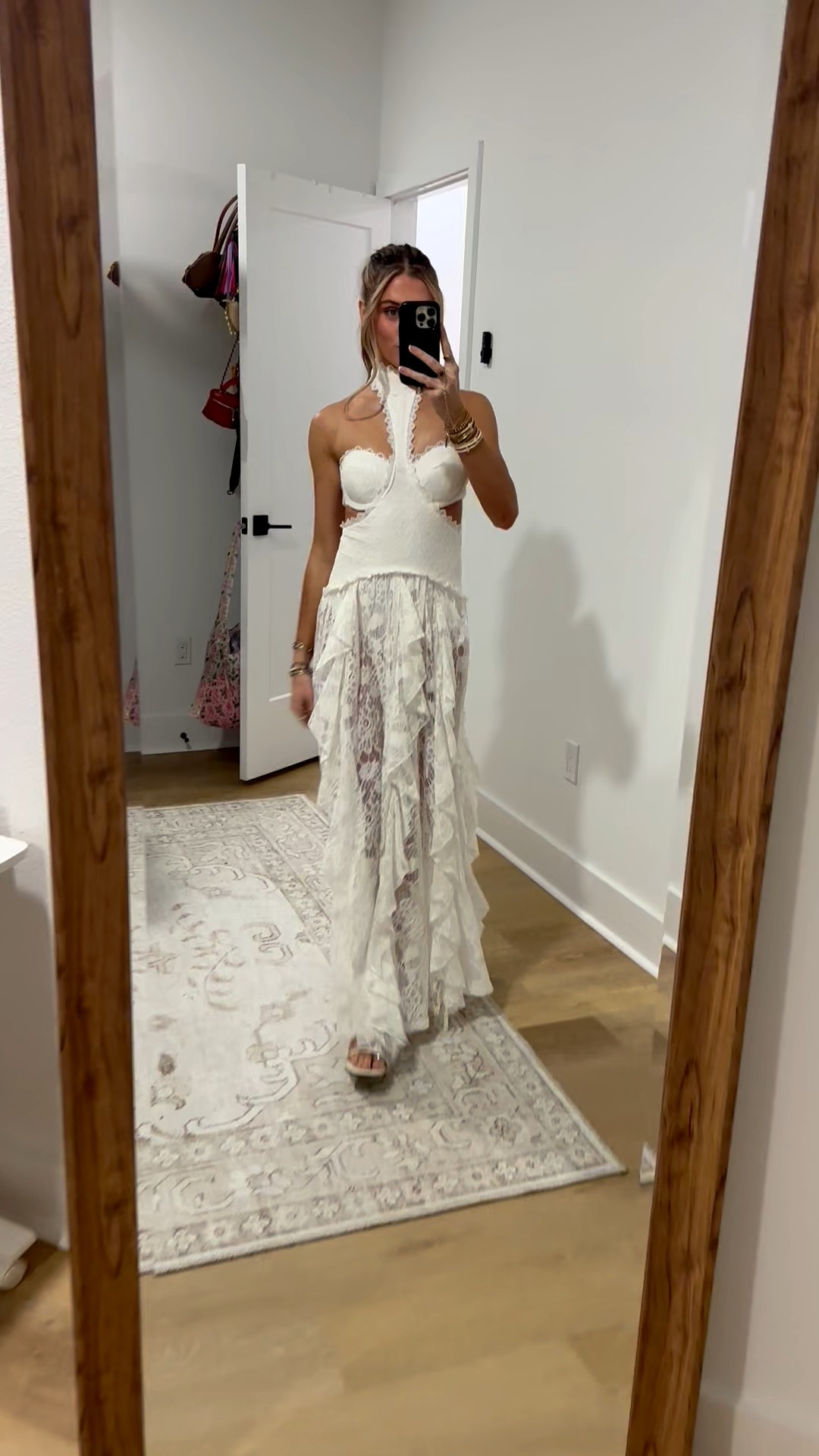 Shop 12th tribe white maxi dress for an all white party! This is size XS and my code is SLOANEV10. 

If you loved the Princesa Black Maxi Dress, we’ve created a brand new bridal ready version in white. With the same high neck, drop waist and sheer lace skirt, now a romantic white on white the Princesa is a must during your bridal era. Pop the champagne and feel glamorous in the Princesa and cheers to an unforgettable night ahead. 

#LTKFindsUnder100 #LTKHoliday #LTKootd