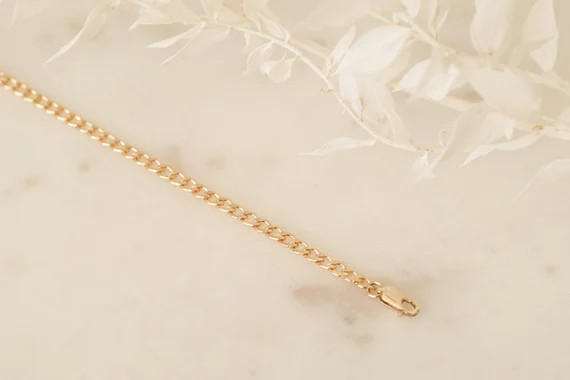 SILJA 14K Gold Filled Curb Chain Bracelet, Chunky Bracelet, Handcrafted Jewelry, US made, tarnish... | Etsy (US)