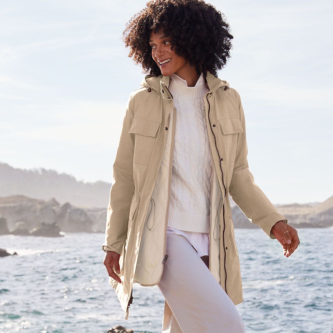 Women's 3 in 1 Waxed Cotton Coat | Lands' End (US)