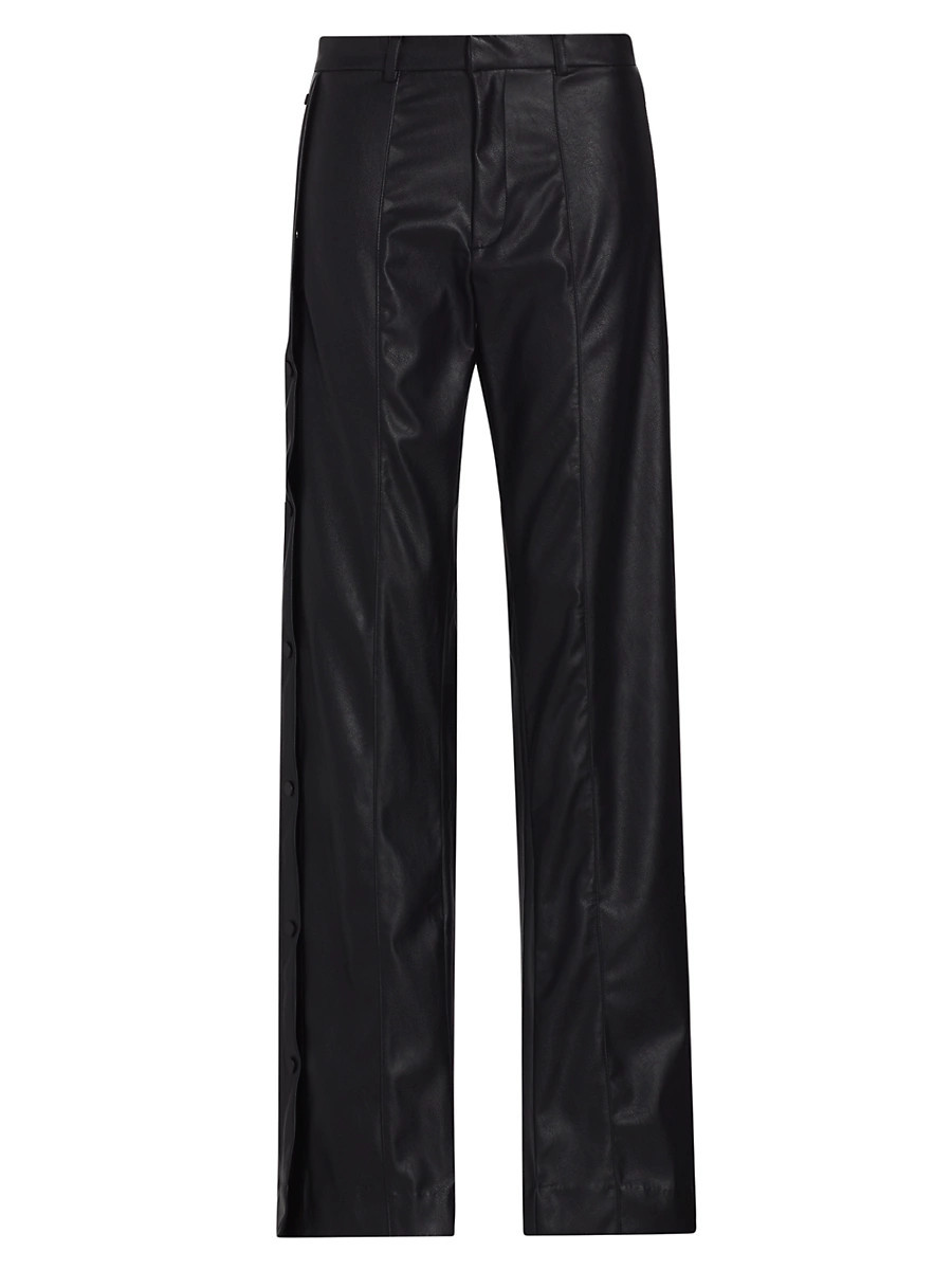 Women's Julia Vegan Leather Split-Hem Pants - Black - Size Large | Saks Fifth Avenue