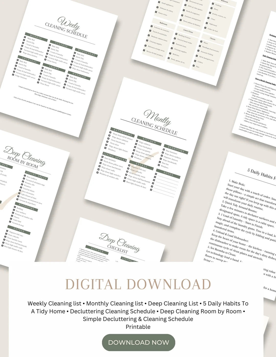 All-in-one Cleaning Schedule. Weekly Cleaning Monthly - Etsy | Etsy (US)