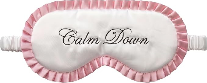 Satin Sleep Eye Mask - Calm Down - Pink | Amazon (US)