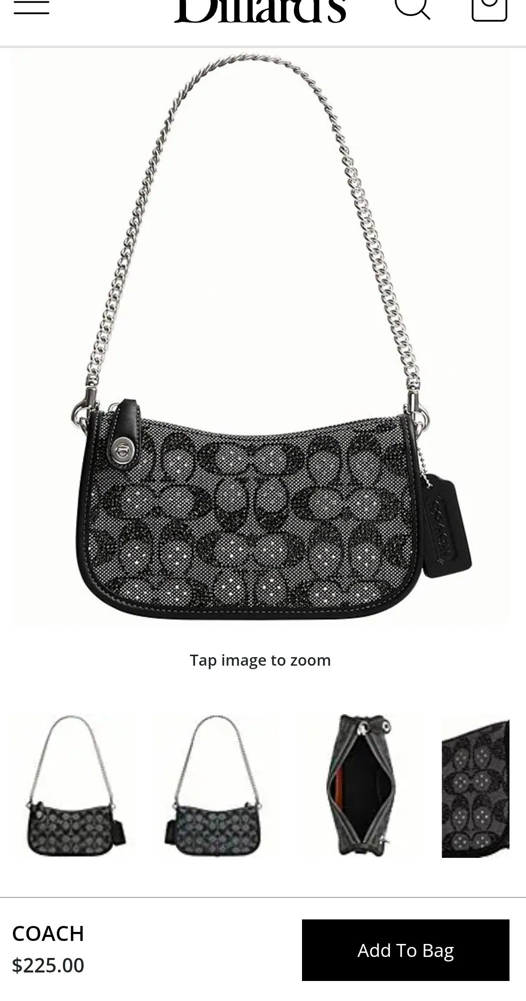 Coach crystal black swinger 20 in stock at dillards! 

#LTKGiftGuide #LTKHoliday #LTKU