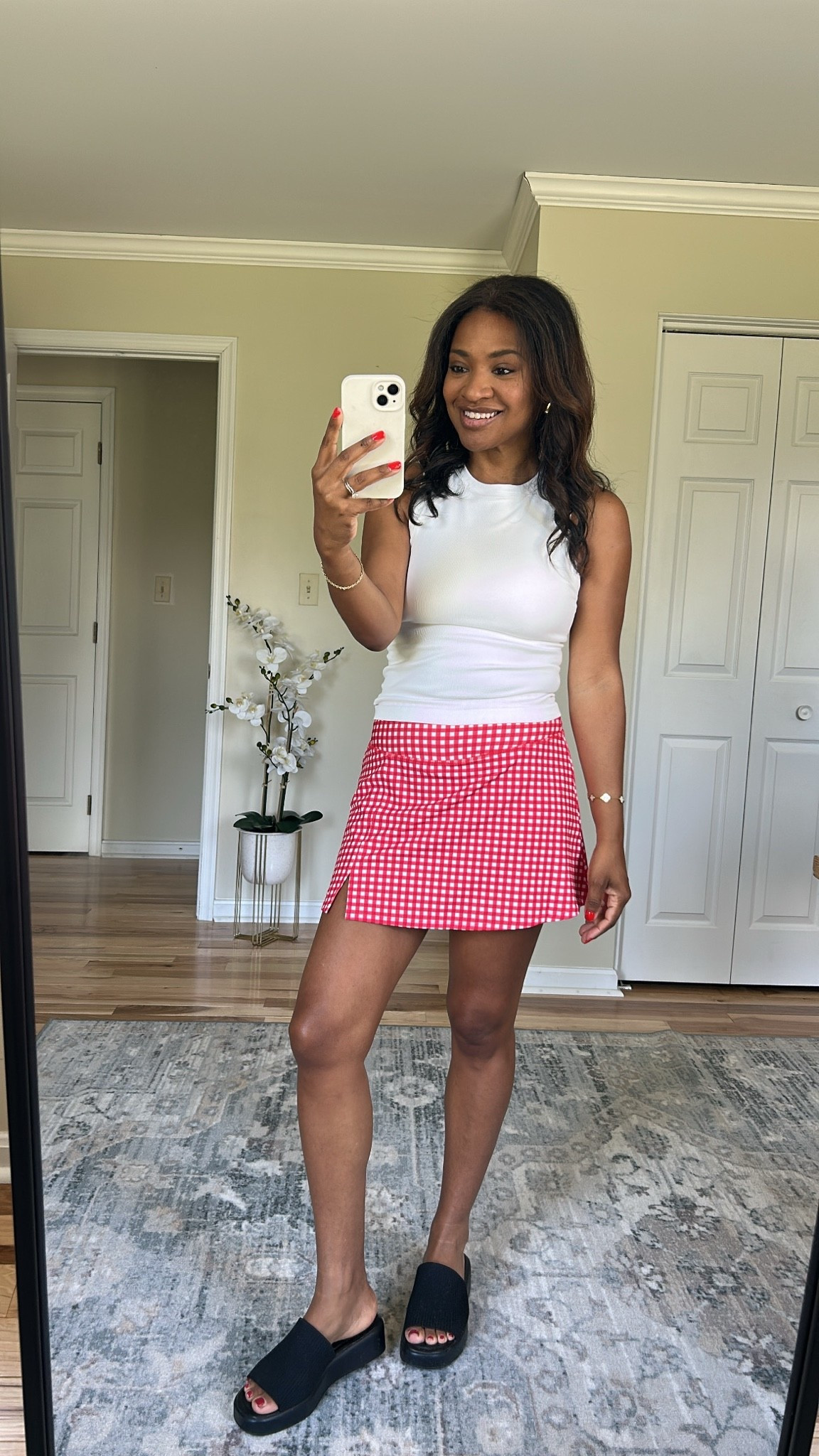 Skort is size small. Top is a size medium. Shoes are true to size.

#LTKgrwm #LTKootd #LTKOver40