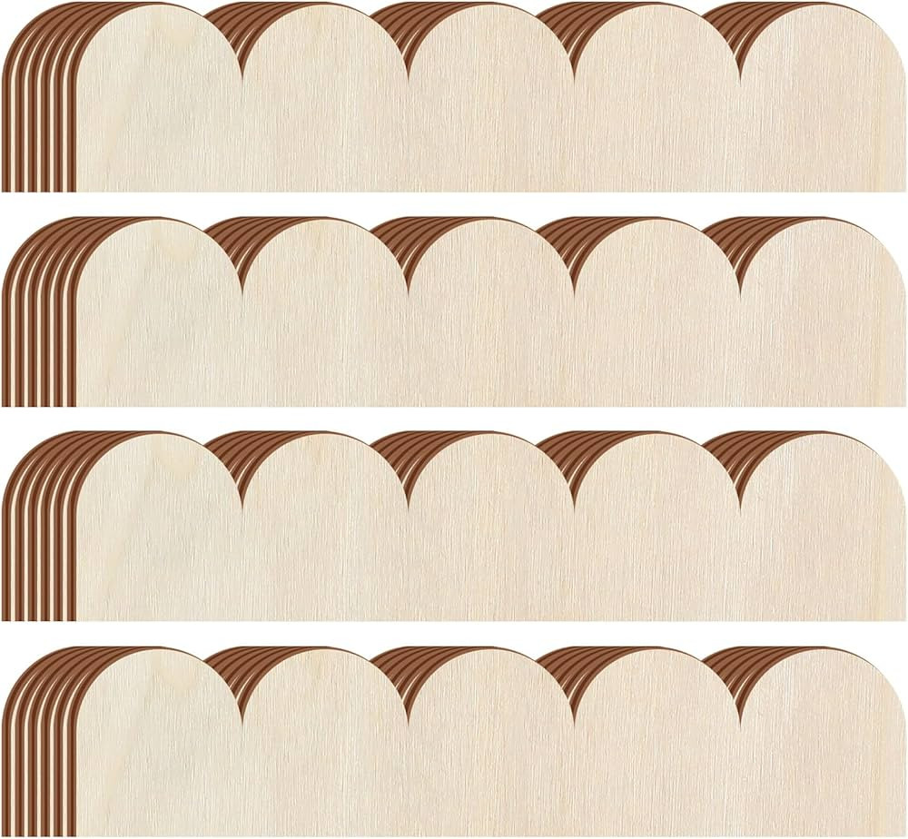 Unfinished Scalloped Decorative Wood Trim Scalloped Edge Decorative Wood Molding Cute DIY Mouldin... | Amazon (US)
