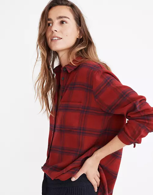 Flannel Oversized Ex-Boyfriend Shirt in Windowpane | Madewell