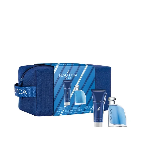 Nautica Blue, 3pc Set - 1.7oz EDT + 2.5oz SG + Toiletry Bag - Walmart.com | Walmart (US)