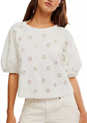Jessie Eyelet T-Shirt | Belk