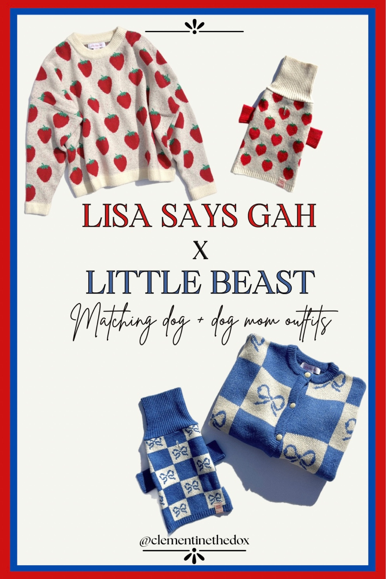 Matching dog + dog mom outfits! 🍓💙🎀 We’re obsessed with this collab!

Dog sweater, cardigan, strawberry print, bows, Lisa Says Gah, Little Beast, dog apparel, matching style, strawberries, bow, checkers, checkered, winter style, puppy, pets, dog accessories, dog jacket, dog fashion, dog mom style, #dog #giftguide #matching #dogsweater #dogmom

#LTKfindsunder50 #LTKGiftGuide #LTKstyletip