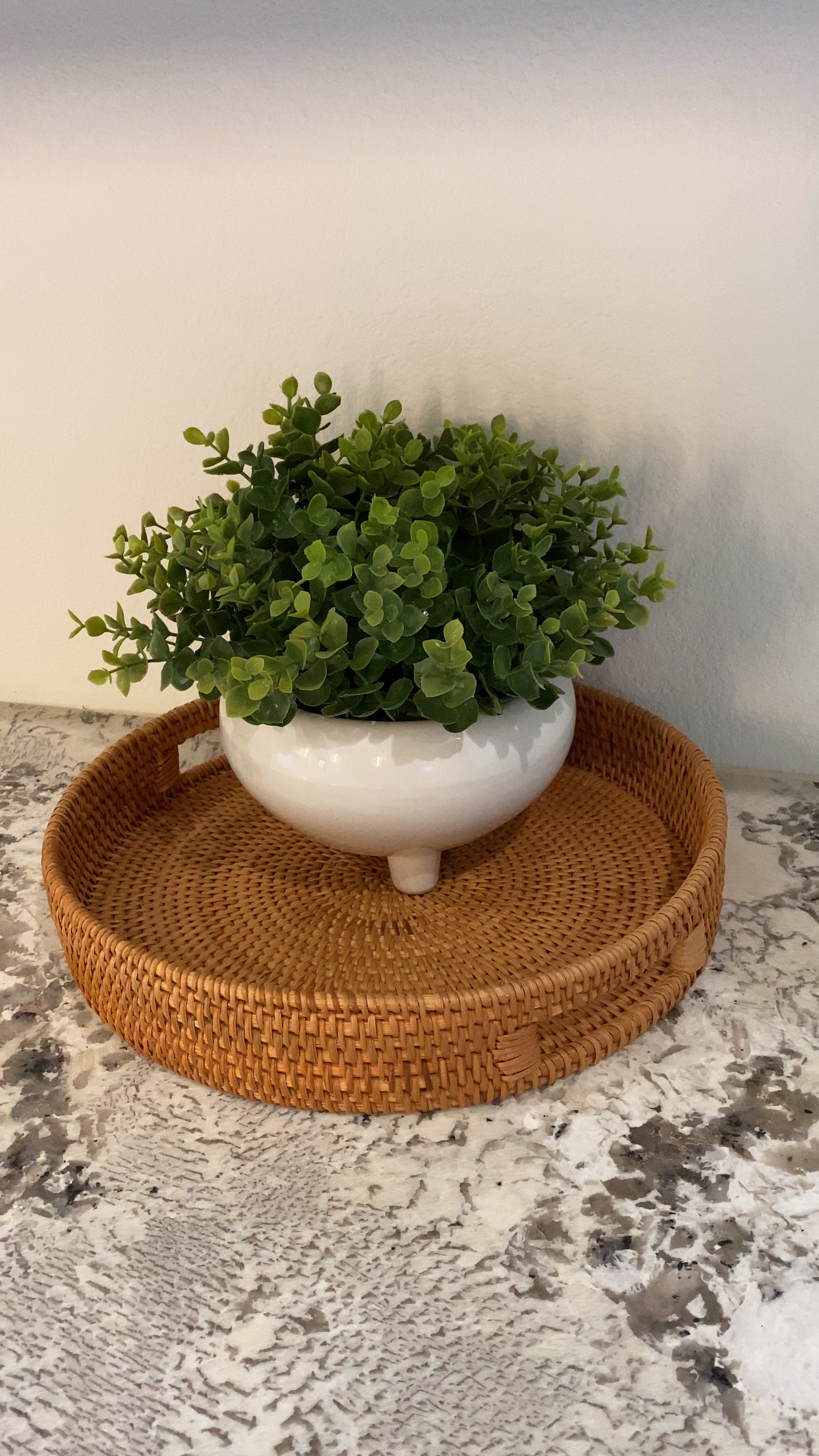 Rattan serving tray. Perfect for bathroom decor or kitchen decor. Comes in a set of two  

#LTKHome #LTKVideo