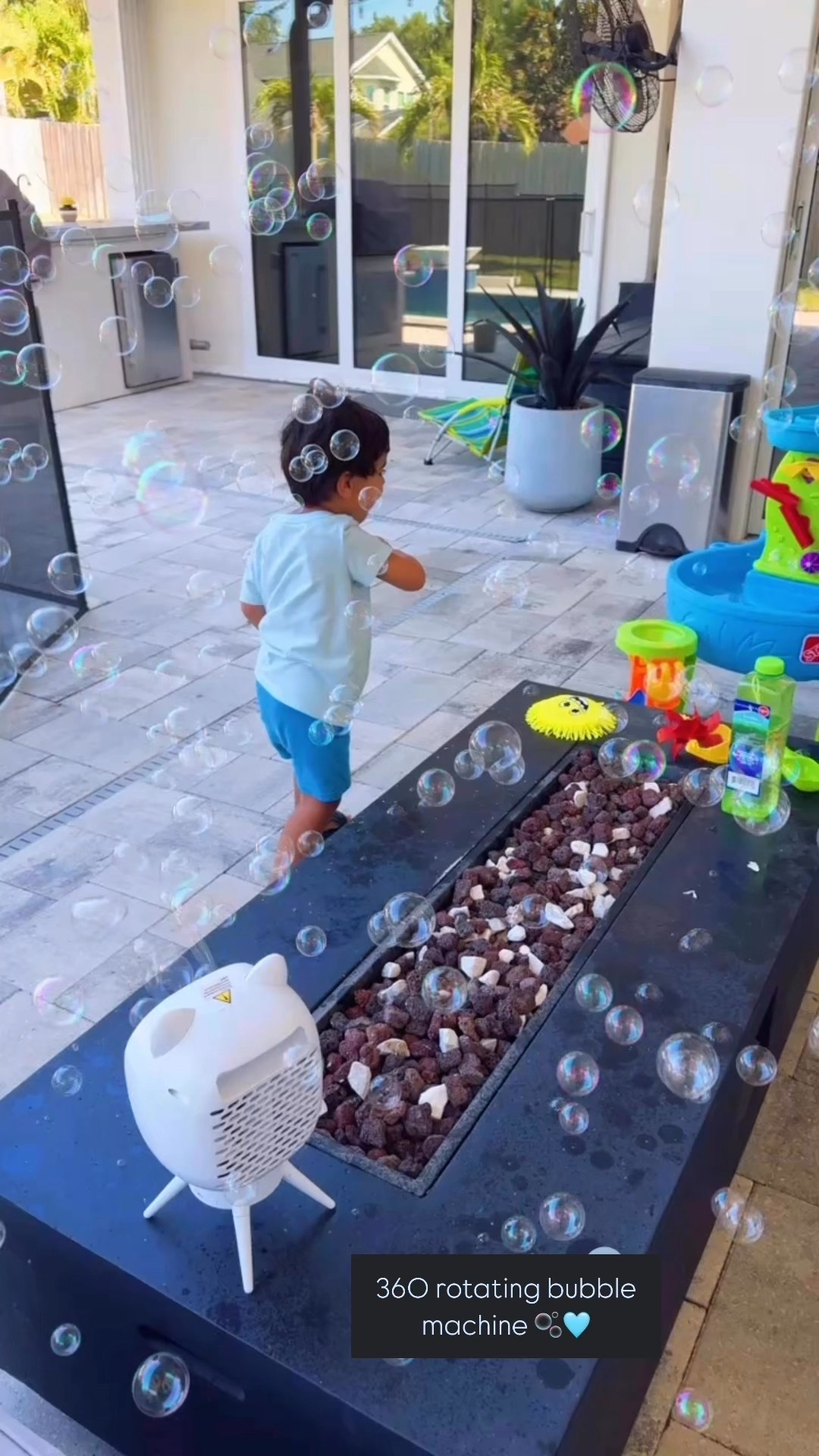 automatic rotating bubble machine my toddler loves 🫧🩵☀️

2 speed settings, linked below 👇🏽

#LTKParties #LTKKids #LTKGiftGuide