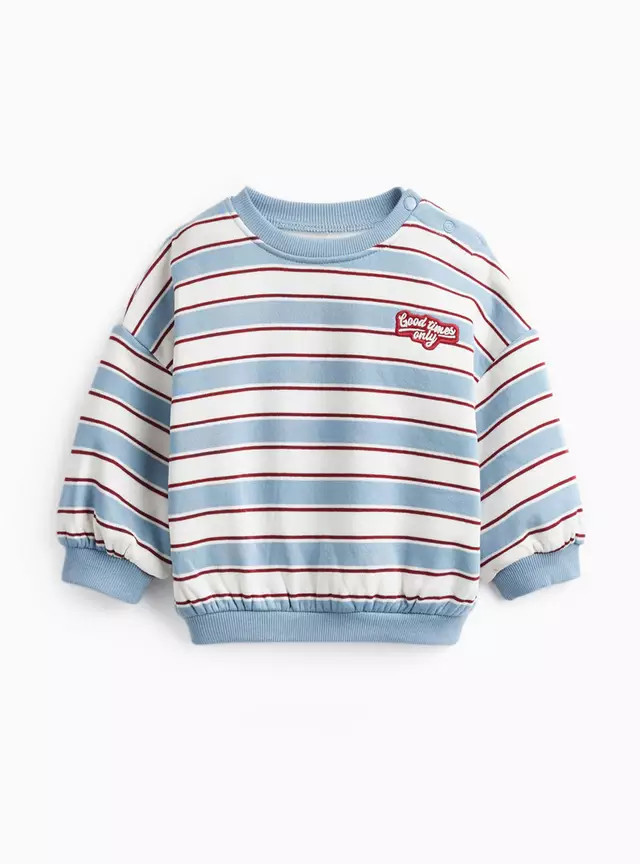 Buy Blue Stripe Print Sweatshirt 12-18 months | Tops | Tu | Tu Clothing