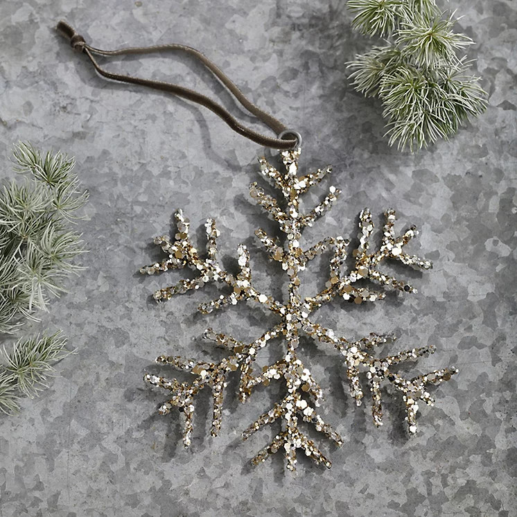 Glitter Snowflake Decoration – 12cm | The White Company UK & ROW
