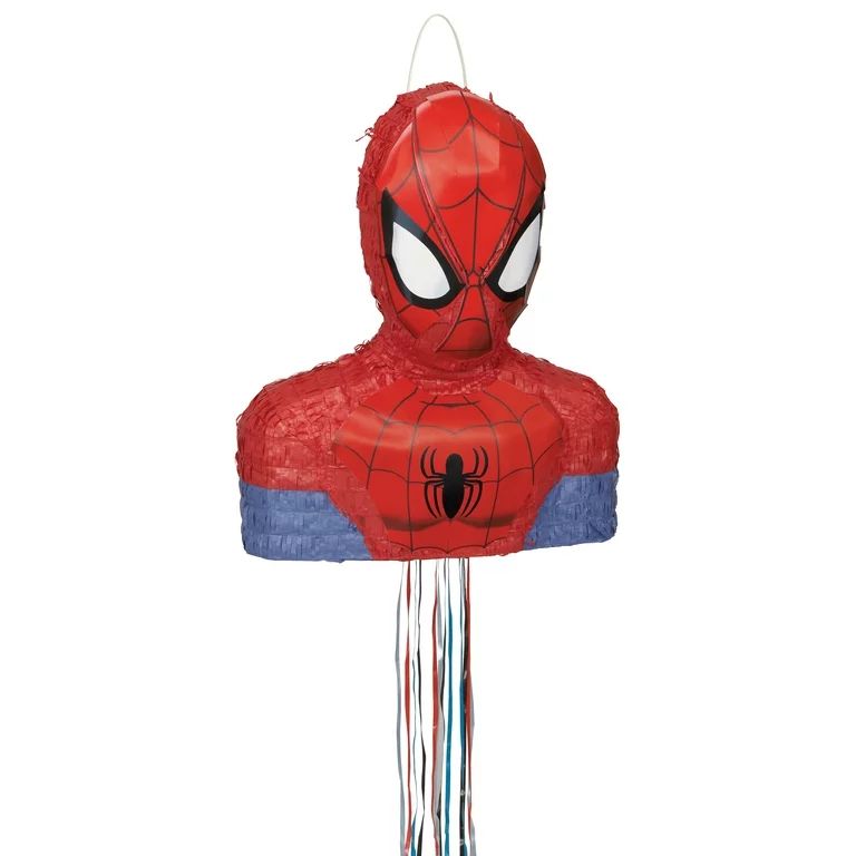 Multicolor Birthday Spiderman Pinata, Pull String, 18 x 15in - Walmart.com | Walmart (US)