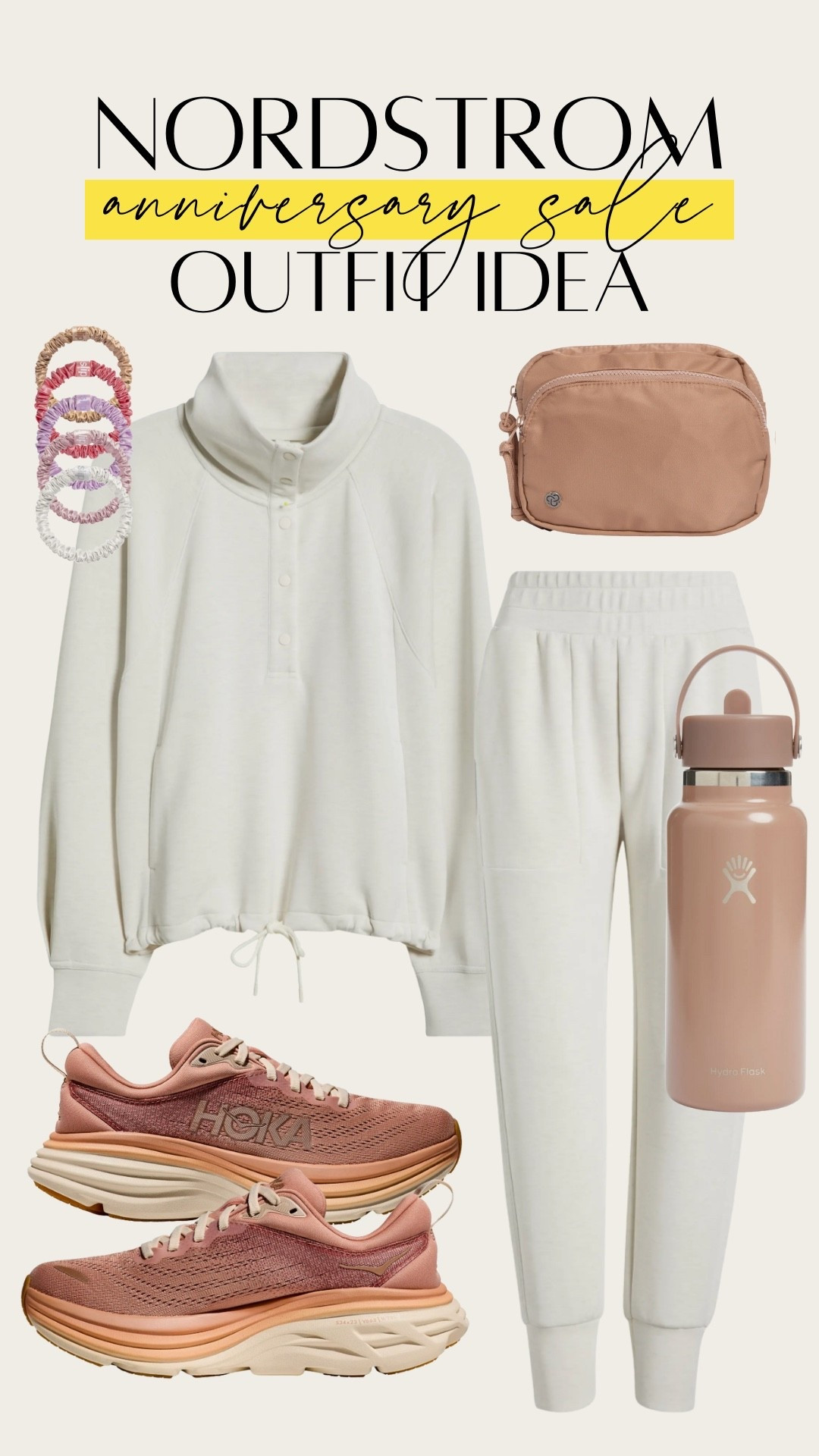 Airport/travel outfit. Comfy athleisure for the homebody. Dusty rose/blush accessories. White travel set. Nordstrom Anniversary Sale / NSale 2025 

#LTKSaleAlert #LTKActive #LTKTravel