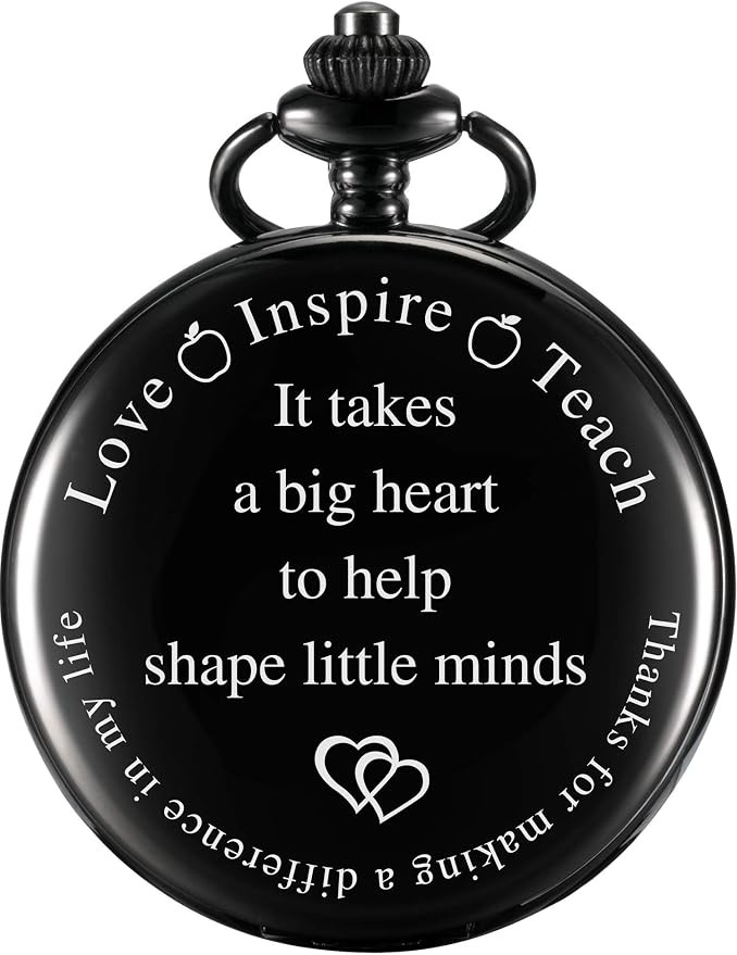 Hicarer Pocket Watch Teacher Arabic Numerals Pocket Watch for Men Women Teacher Appreciation Supp... | Amazon (US)