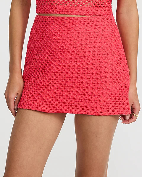Editor Crochet Super High Waisted Mini Skort | Express
