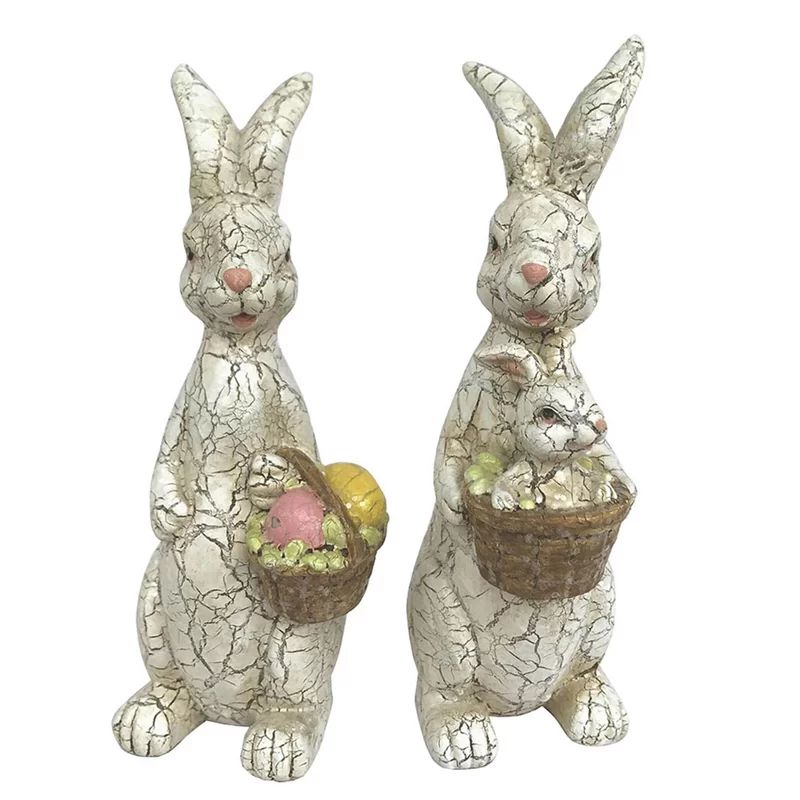 Orla Crackle Rabbit 2 Piece Figurine Set | Wayfair North America