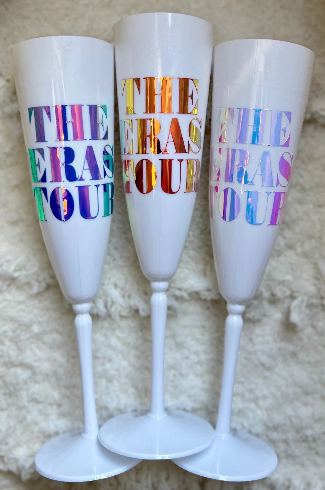 The Eras Tour Plastic Champagne Flutes: Personalized Glasses to Celebrate Before the Taylor Swift... | Etsy (US)