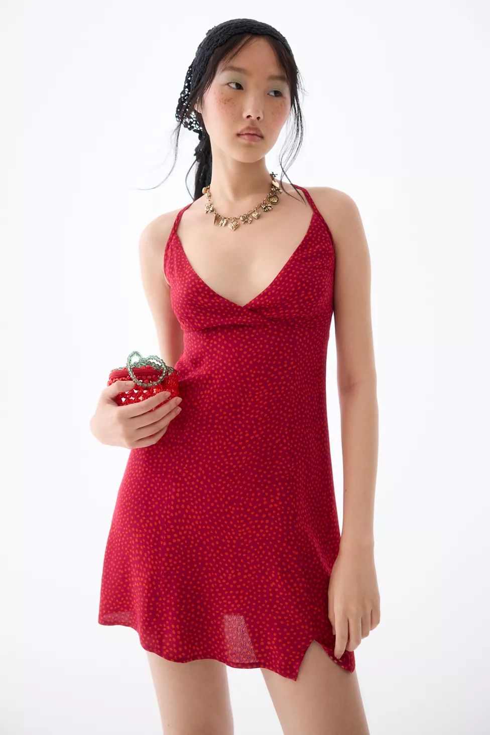 Kimchi Blue Hana Strappy-Back Halter Mini Dress | Urban Outfitters (US and RoW)
