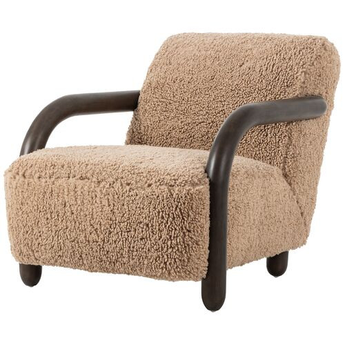 Willow Faux Shearling Chair, Andes Toast | One Kings Lane