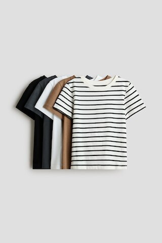 H & M - 5-Pack Cotton T-Shirts - Beige | H&M (US + CA)