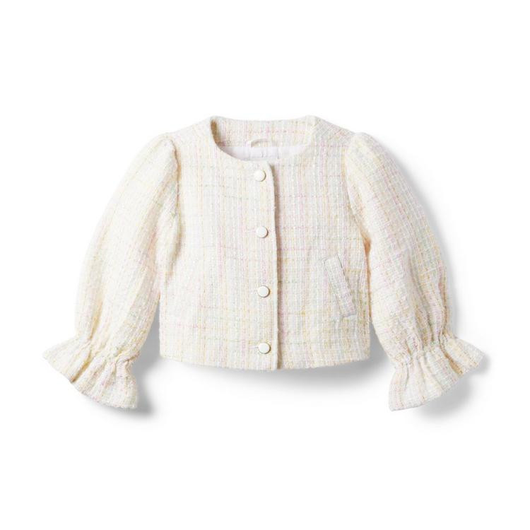 Boucle Cropped Ruffle Sleeve Jacket | Janie and Jack