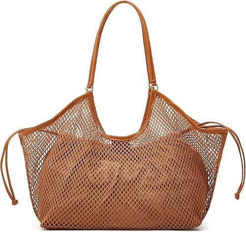 2 Pcs Crochet Tote Bag Women Mesh Summer Beach Bags Slouchy Shoulder Hobo Purse Large Vacation Tr... | Amazon (US)
