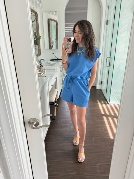Loungewear romper - cute loungewear - casual spring outfits - spring fashion  - trendy fashion - spring outfit ideas - blue casual romper - petite friendly outfits - amazon romper

#LTKSeasonal #LTKfindsunder50 #LTKstyletip