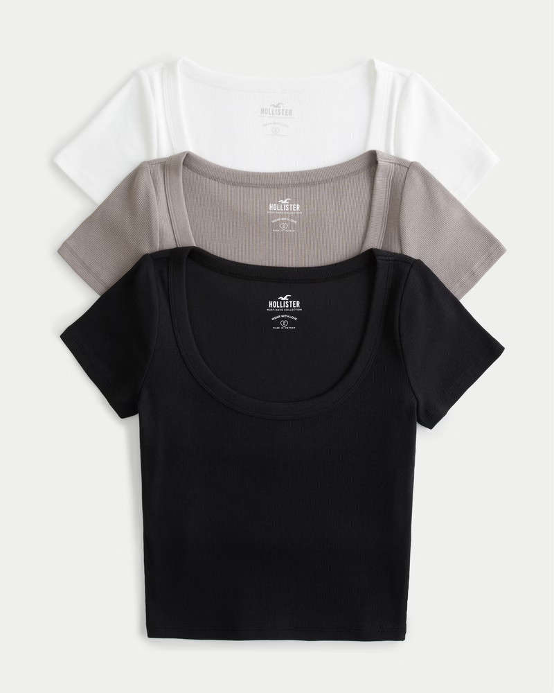 Ribbed Baby Tee 3-Pack | Hollister (US)