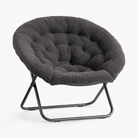 Sherpa Charcoal Hang-A-Round Chair | Pottery Barn Teen