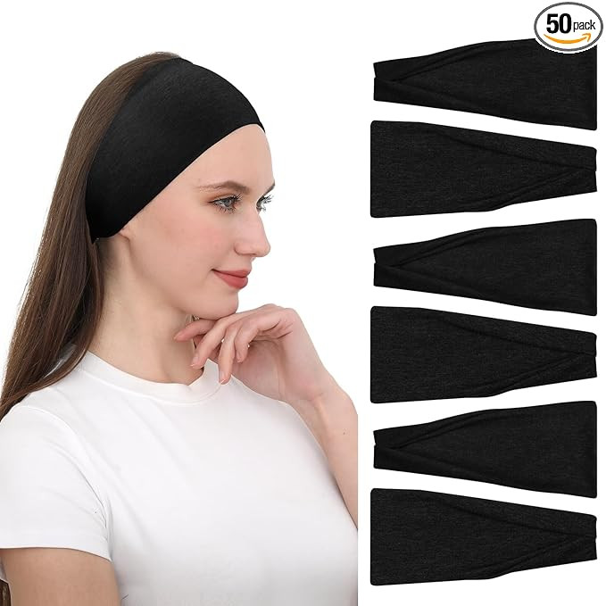 RITOPER Black Workout Head Bands for Women's Hair, Buttery Soft Non Slip Wide Thick Headbands, So... | Amazon (US)