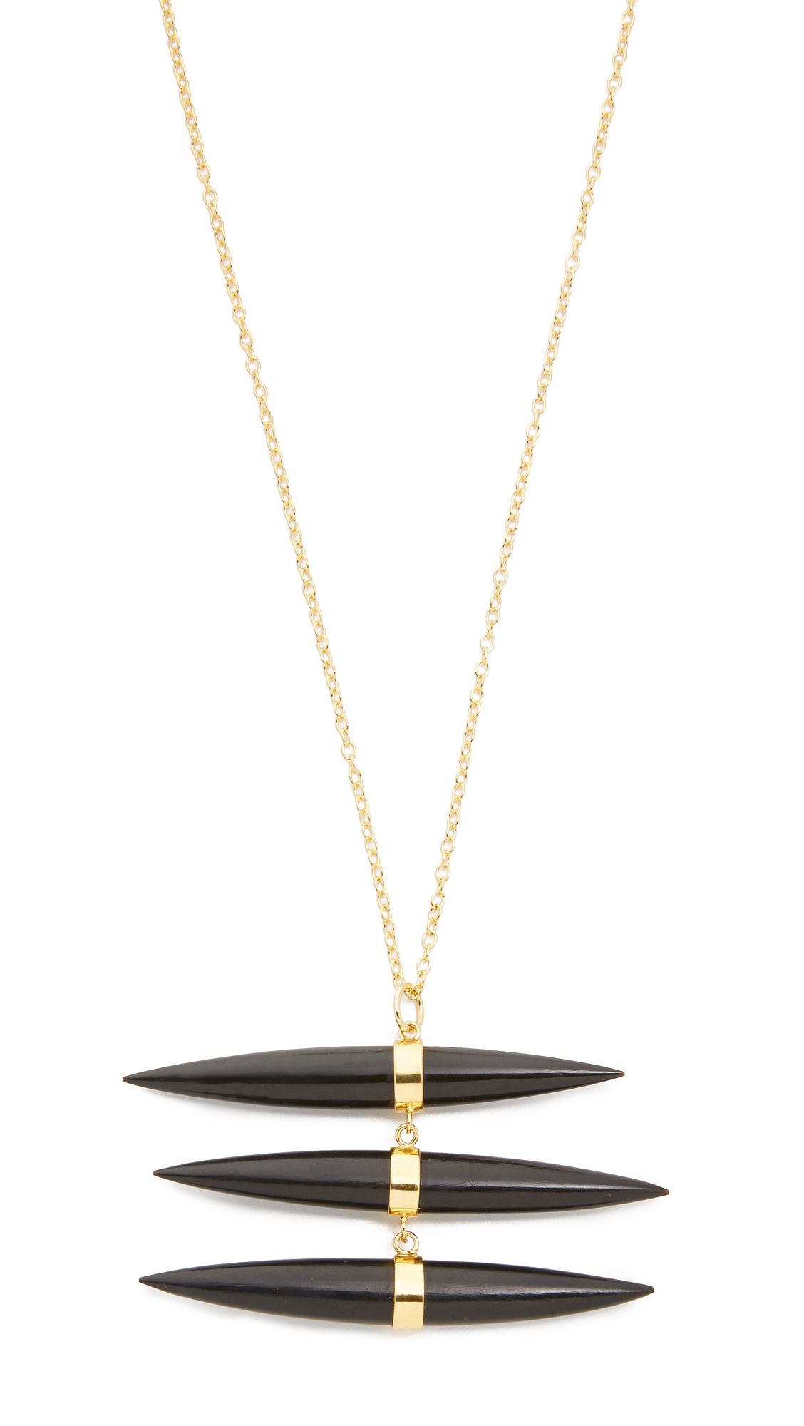 JA Triple Black Horn Vertical Necklace | Shopbop