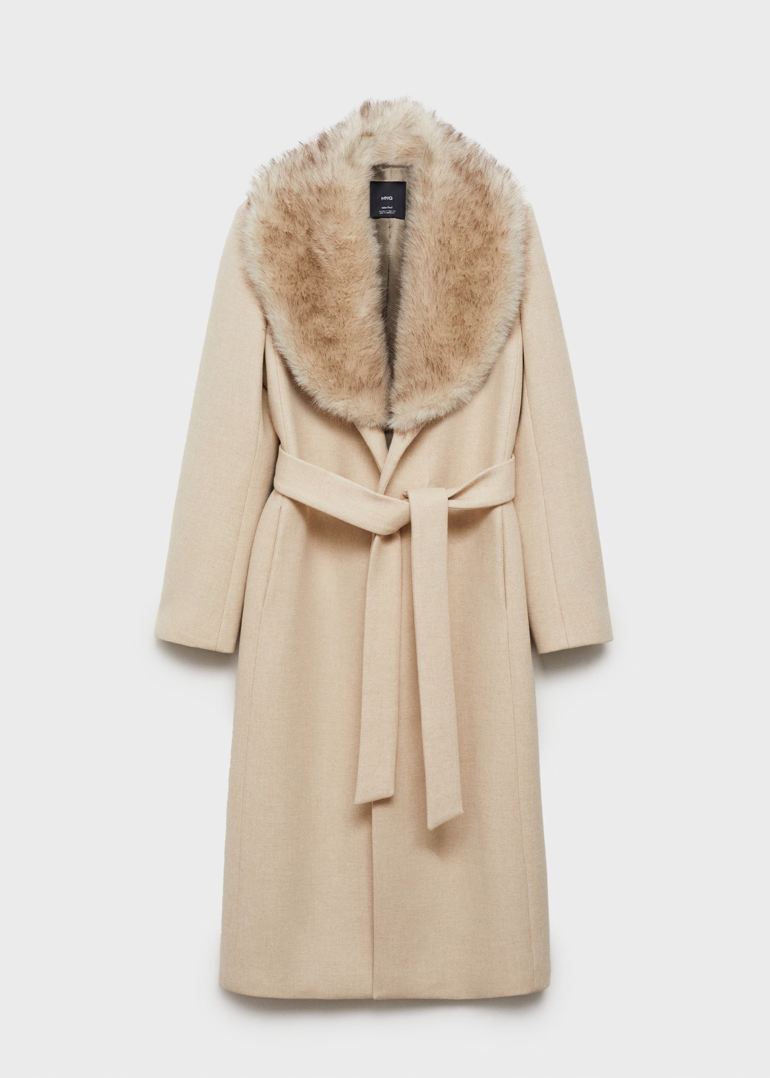 Manteco wool coat with detachable fur collar - Women | MANGO USA | Mango (US/MX/AU)