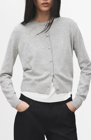 Covered Button Crewneck Cardigan | Nordstrom