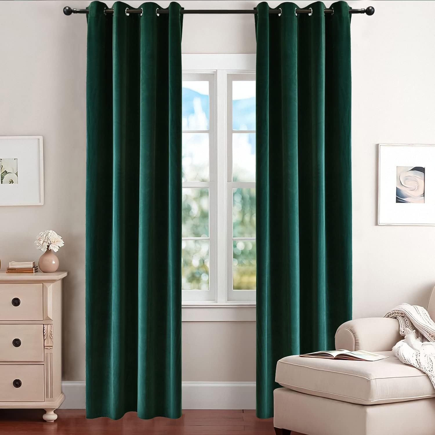 BDRS HOME Velvet Curtains 72 Inches Blackout,Heavy Weight Solid Matte Velvet Curtain Panels,Luxur... | Amazon (US)