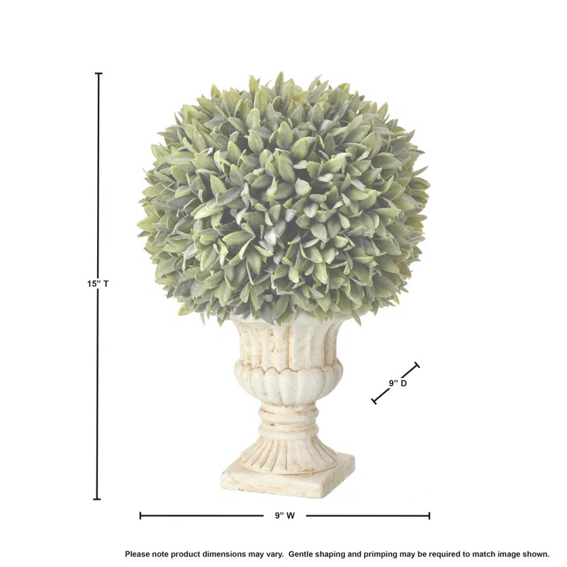Ophelia & Co. Plastic Flocked Sage Ball Topiary in Urn & Reviews | Wayfair | Wayfair North America