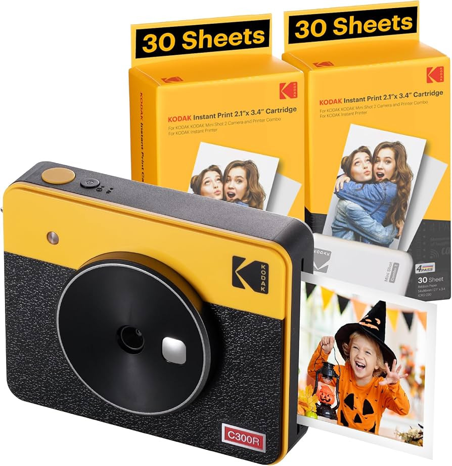 KODAK Mini Shot 3 Retro 4PASS 2-in-1 Instant Digital Camera and Photo Printer (3x3 inches) + 68 Shee | Amazon (US)