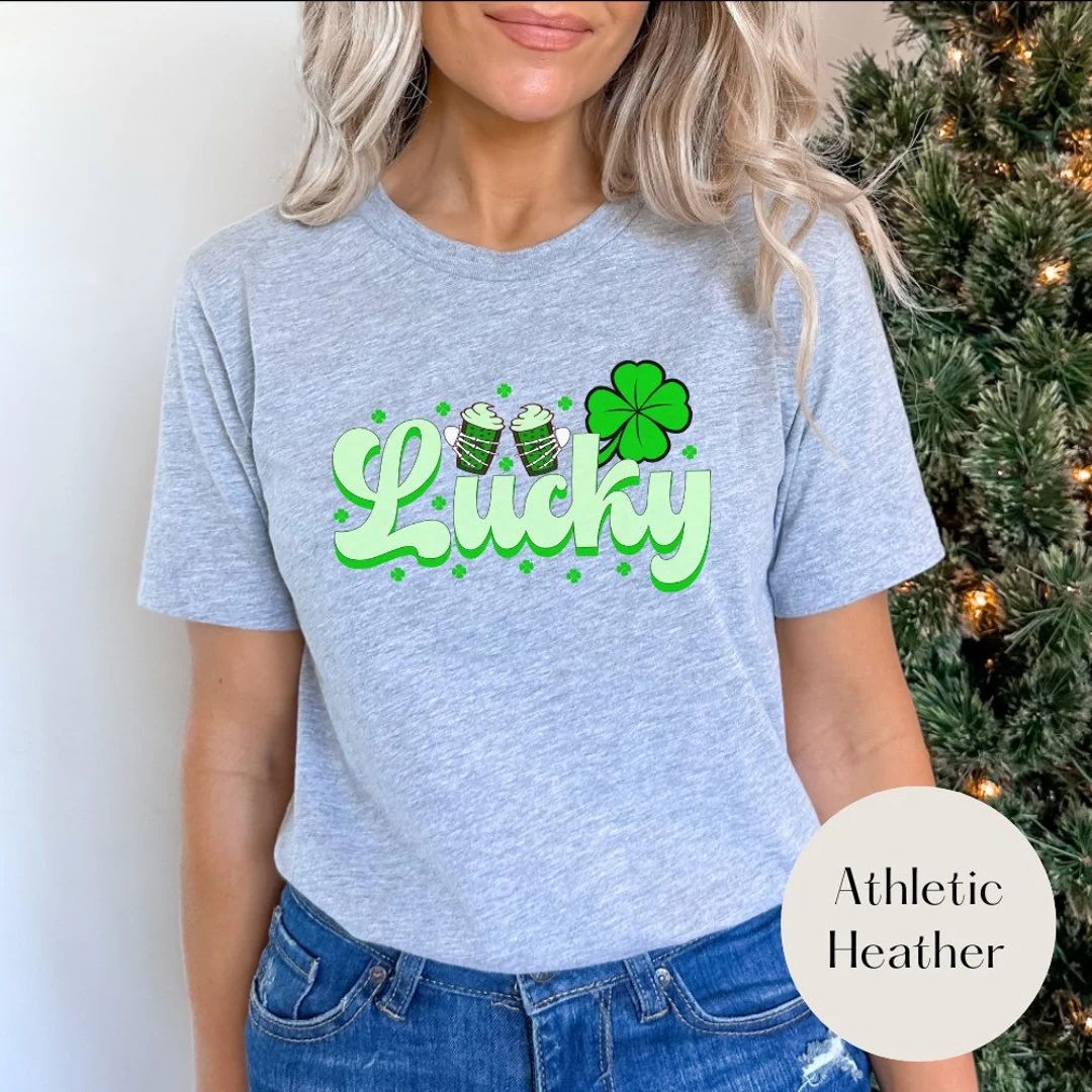 St Patricks Day Coffee Shirt  Lucky Latte Shirt  Womens - Etsy | Etsy (US)