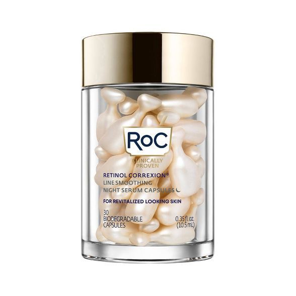 RoC Retinol Correxion Line Smoothing Night Serum Capsules - 30ct | Target