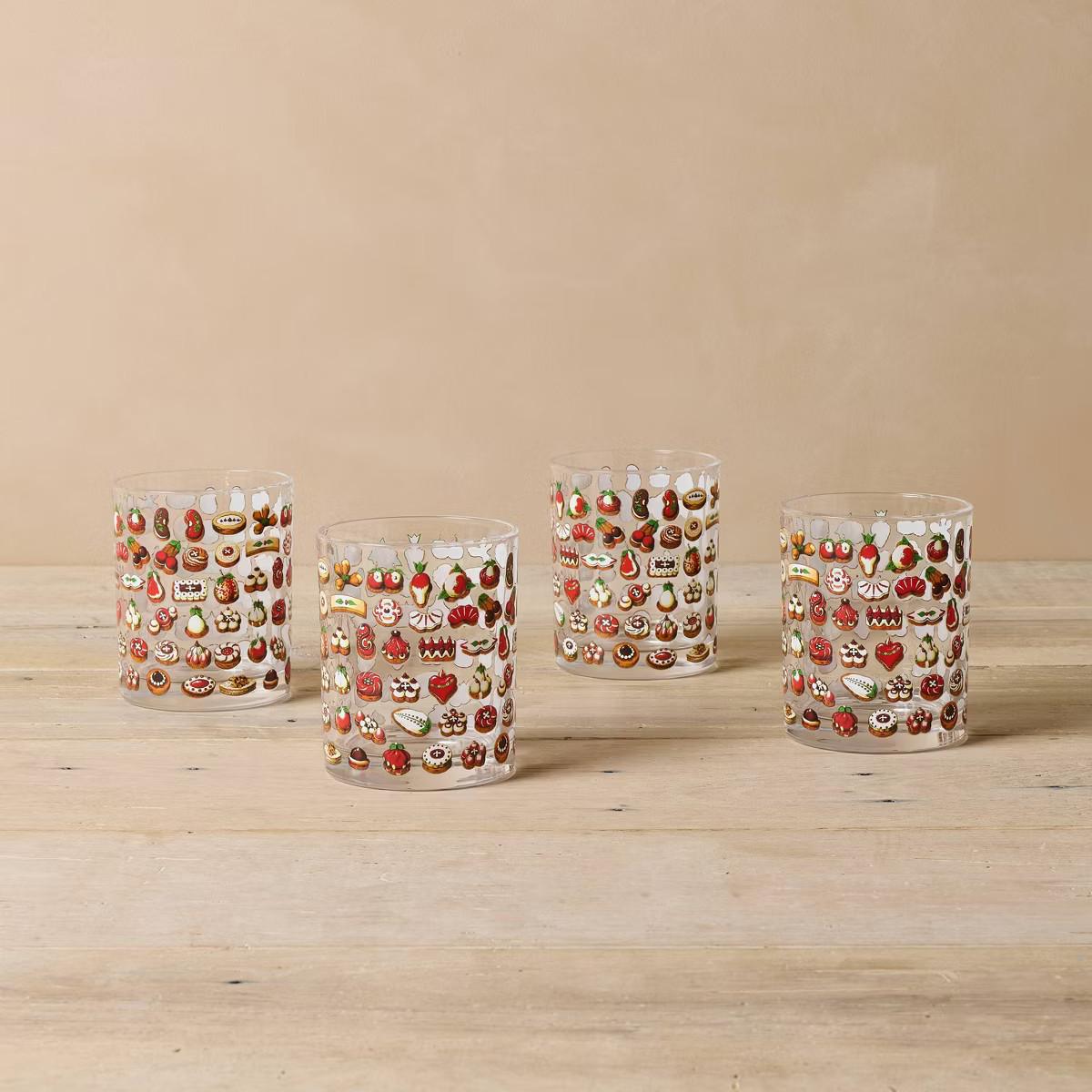 John Derian for Target 4pk Cocktail Glasses Cookie Print | Target