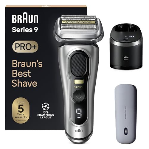 Braun Series 9 PRO+ 9577cc Electric Razor for Men, 5 Pro Shave Elements & Precision Long Hair Trimmer, 6in1 SmartCare Center, PowerCase for Mobile Charging, Wet & Dry, 60min Battery Runtime | Amazon (US)