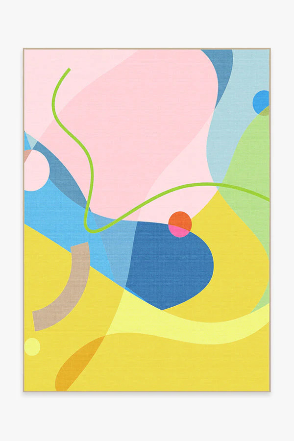 Monica Ahanonu Outdoor Mango Sunny Pink Rug | Ruggable