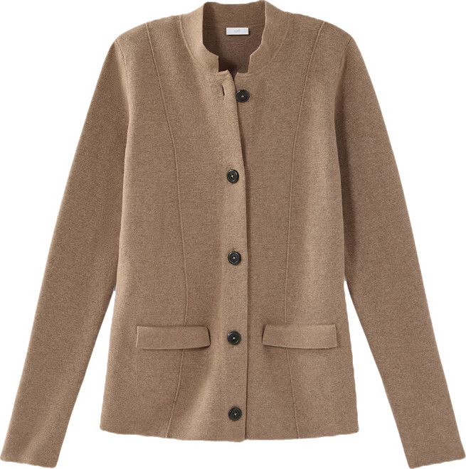 Double-Knit Notched-Collar Sweater-Jacket | J. Jill