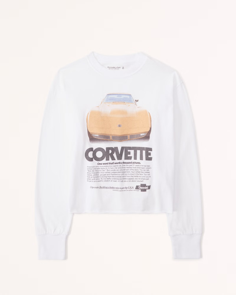 Women's Oversized Boyfriend Corvette Cutoff Crew Tee | Women's Tops | Abercrombie.com | Abercrombie & Fitch (US)