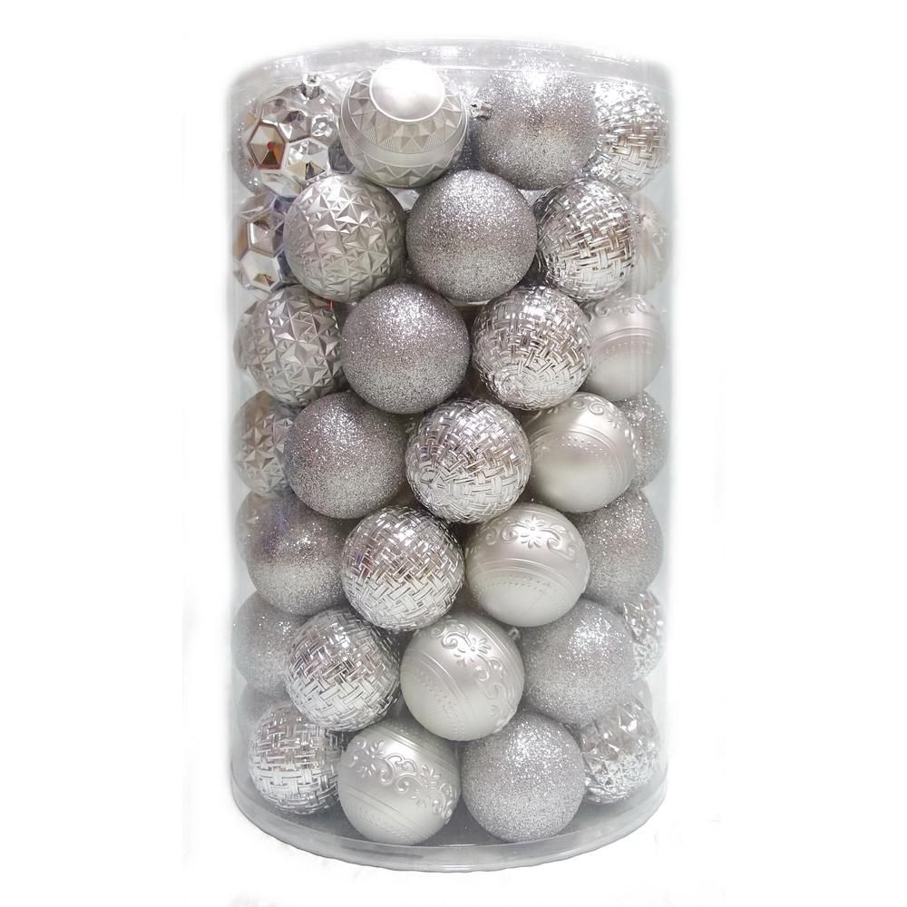 Holiday Traditions 3  in. Ornament Tube in Silver (75-Count) | The Home Depot