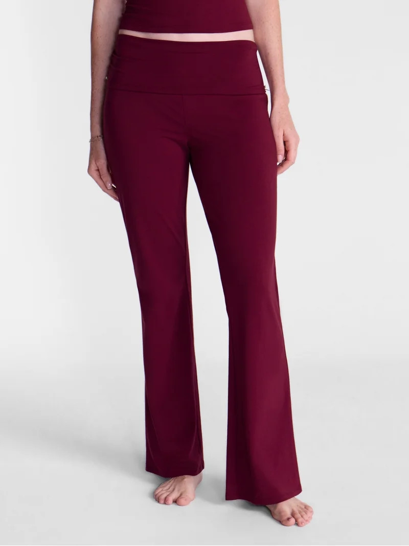 No Boundaries Cotton Blend Jersey Sleep Foldover Pants, 31'' Inseam, Women\u2019s XXS-3X | Walmart (US)