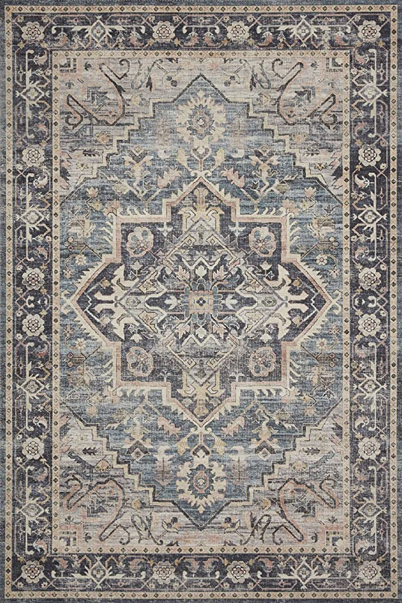Loloi II Hathaway Collection HTH-01 Navy/Multi, Traditional 7'-6" x 9'-6" Area Rug | Amazon (US)
