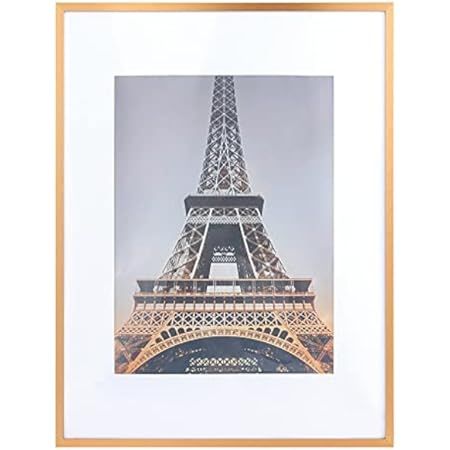 ONE WALL 16x20 Picture Frame, Metal Aluminum Gold Photo Frame with Ivory Color Mat for 11x14 Picture | Amazon (US)